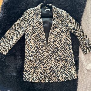 Mango animal print oversized blazer